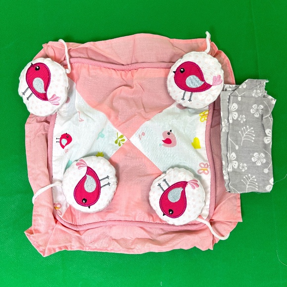 Baby Crib Pink Bird Mobile, Nursery Mobile for Crib with Music Wind Up Spinner - Picture 3 of 10